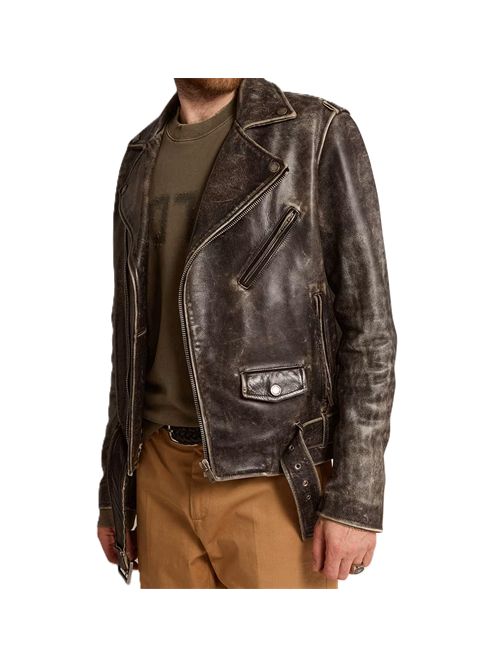 Golden Goose Chiodo in pelle da uomo dal trattamento distressed Golden Goose | GMP00297P00064790100